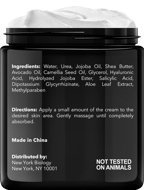 New York Biology 42% Urea Cream with 2% Salicylic Acid - Moisturizing Urea Foot Cream for Dry Cracked Heels, Calloused Feet, Athletes Foot, Dry Cracked Feet and Dead Skin - 4 oz