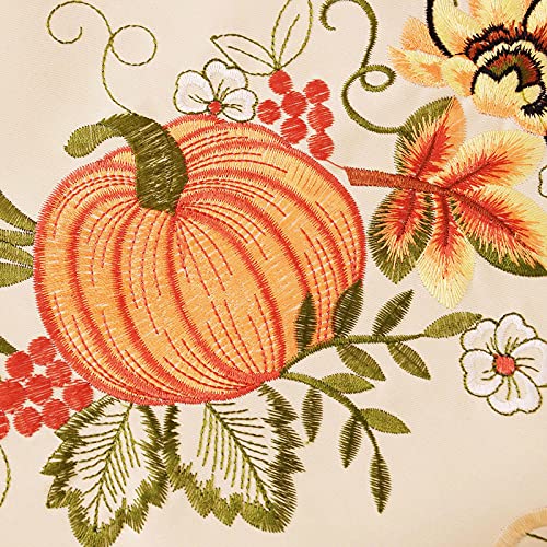 Small Fall Pumpkin Tablecloth - 34x34 Inch Square Autumn Harvest Decor