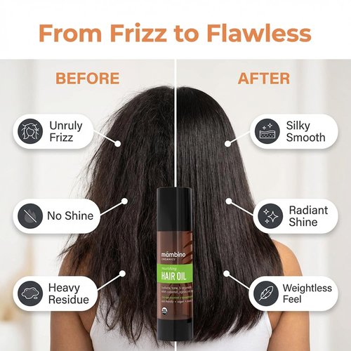 Mambino Organics Hydrating Elixir Hair Oil - Lightweight Rosemary & Castor Oil Blend for Smooth, Shiny Hair | 2 fl oz