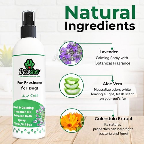 Lavender Dog Perfume Spray - Long-Lasting Cologne & Deodorizer for Dogs & Cats | Gentle Grooming Freshener - 8.45 oz
