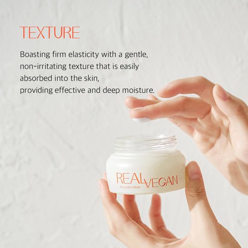 KLAVUU Real Vegan Collagen Cream - Enhances Skin Elasticity, Providing Deep Hydration to Dry Skin for a Radiant, Youthful Glow