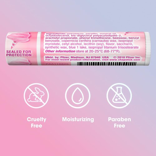 ChapStick Lip Moisturizer, Cotton Candy, 12-Pack – Limited Edition Bulk Lip Balm, Fun & Yummy, 0.15 Oz Ea
