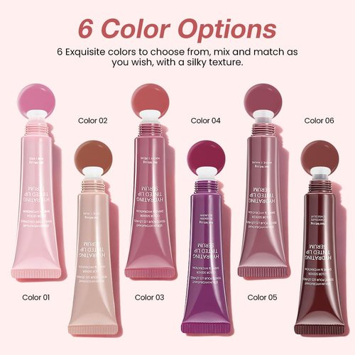 FeiCuiYun Lip Tinted Glowy Balm - Ultra-Hydrating Vegan Lip Serum | 2 Pcs for Sheer Shine & Soft Lips