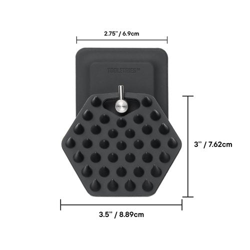TOOLETRIES Beard Scrubber with Hook - Silicone Beard Brush & Beard Exfoliator For Men - Deep Cleans & Unclogs Pores - gentle face massgage, removes beardruff, Beard accessories - Charcoal
