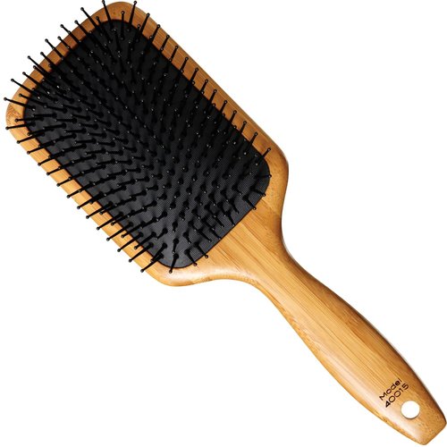 Sam Villa Signature Series Bamboo Brush - Eco-Friendly Wooden Paddle Brush for Effortless Hair Styling