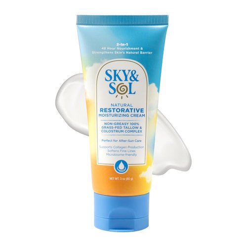 Sky and Sol Everything Cream - 100% Grass Fed Beef Tallow Moisturizer for Face & Body | 3 oz | Natural Edible-Grade Ingredients
