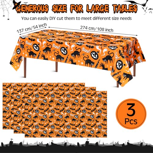 Halloween Ghost Tablecloth 54x108 Inches - Spooky Boo Day Decor