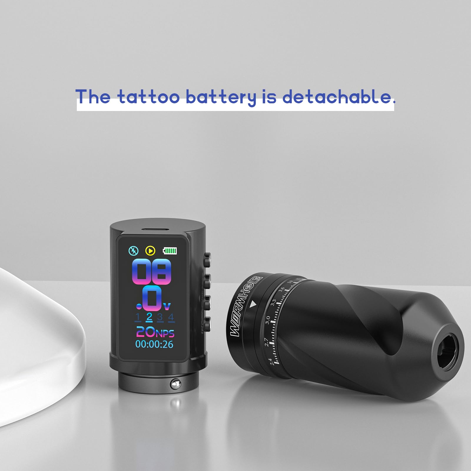 Wormhole Tattoo Gun Kit Wireless Tattoo Kit with 7 Adjustable Stroke 2,300mAh Power Tattoo Machine with Normal/Jump-Start/Dot Working Mode with LED Digital Display Professional Xtreme Tattoo Kit