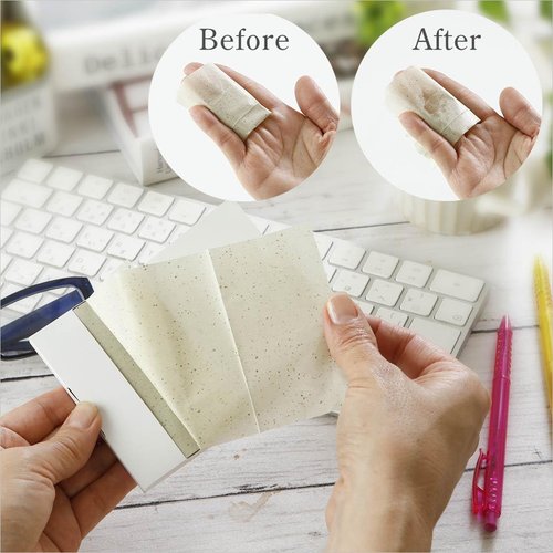 Oil Blotting Paper 100 Sheets,Pack of 2 – Natural Green Tea Facial Tissues with Premium Washi Japanese Paper, Portable Easy Dispensing, Made in Japan, Skin-Care & Makeup Essential Green