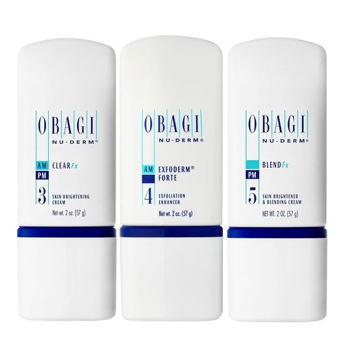 Obagi Medical Nu-Derm Hyperpigmentation Essentials - Brightening & Exfoliating Regimen | Clear Fx, Blend Fx, Exfoderm Forte