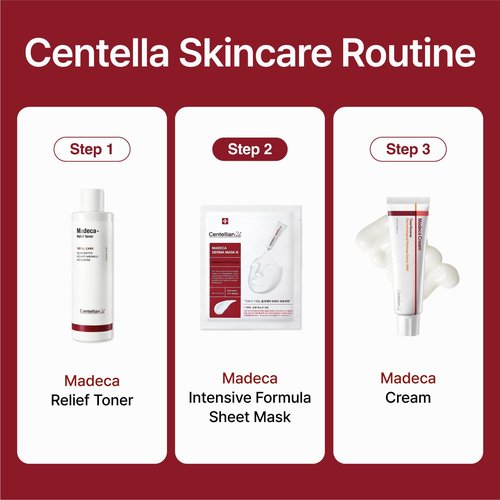 CENTELLIAN 24 Madeca Derma Face Mask (Intensive, 10pc) - Soothing Cotton Sheet Mask for Sensitive, All Skin Types, 24-Hour Hydration. Premium Korean Skin Care. TECA, Centella Asiatica, Madecassoside