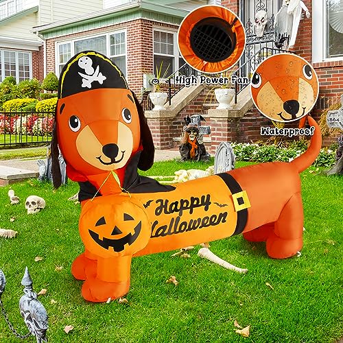 5 FT Halloween Inflatable Dog with LED Lights - Outdoor Yard Decorations