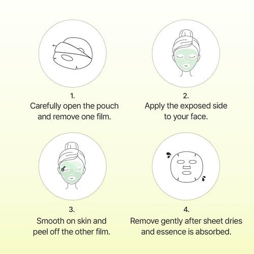 ClearDea Green Tangerine Pore Tok-Tok Sheet Mask (3-in-1 Bio-Cellulose Gel) (Eosidin Care) – Pore Care, Sebum Control, Collagen Peel Off Facial Skincare for Deep Cleansing & Smooth Skin, 4 Sheets
