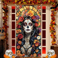 Day of The Dead Door Cover Banner for Fiesta & Halloween Decorations 72x35"