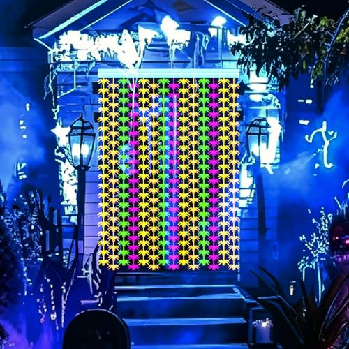 Glow in the Dark Halloween Spider Fringe Curtains - Party Decorations