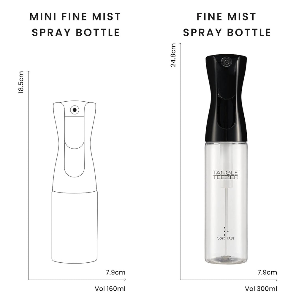 TANGLE TEEZER Fine Mist Spray Bottle - Reusable & Refillable Hair Detangler | 10.1 oz, Black