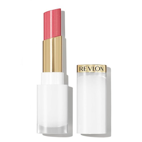 REVLON Super Lustrous Glass Shine Balm - Hydrating Tinted Lip Balm with Hyaluronic Acid & Aloe | Medium Pink 018 Beaming Strawberry, 0.11 oz