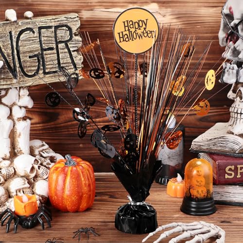 8 Pcs Halloween Foil Spray Centerpieces with Pumpkin & Castles - Orange Black