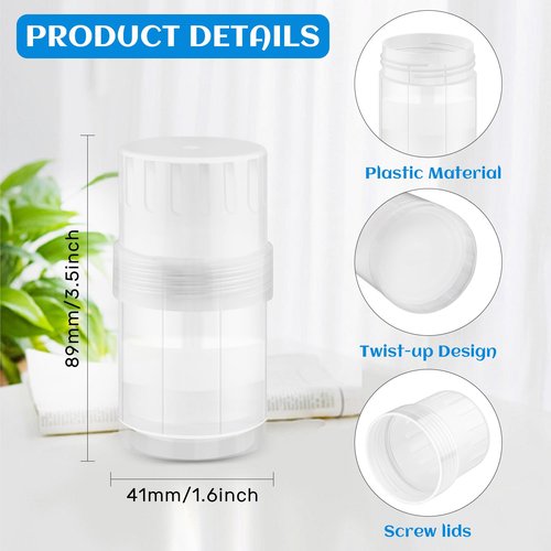 10 Pack 30g/1oz Empty Platic Deodorant Containers Top-Fill Deodorant Bottles Refillable Twist-Up Deodorant Tubes For DIY Deodorant Lip Balm Aromatherapy Lotion Stick (clear)