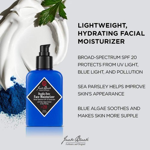 Jack Black Double Duty Face Moisturizer - SPF 20 Hydrating Cream for Men | Lightweight Facial Lotion