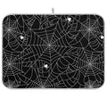 Halloween Spooky Spider Web Dish Drying Mat 16x18 Inch Microfiber Absorbent Reversible Kitchen Decor - Halloween