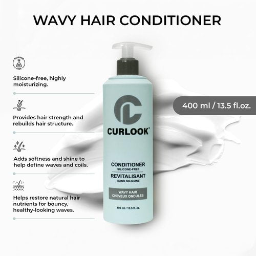 Skiennix Wavy Hair Conditioner - Silicone-Free Formula for Softness & Shine | 400ml (13.5 oz)
