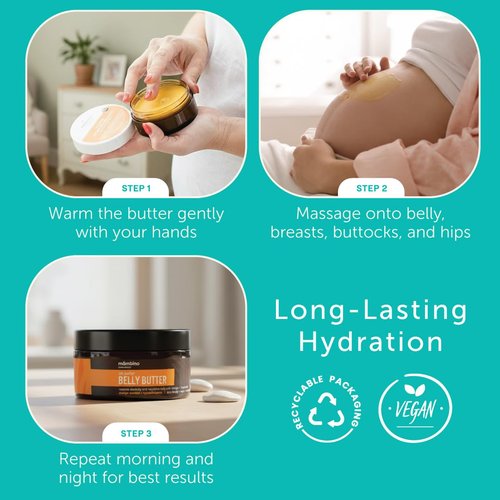 Mambino Organics Oh Baby! Belly Butter - Vegan Pregnancy Cream with Shea Butter | 2.5 fl oz