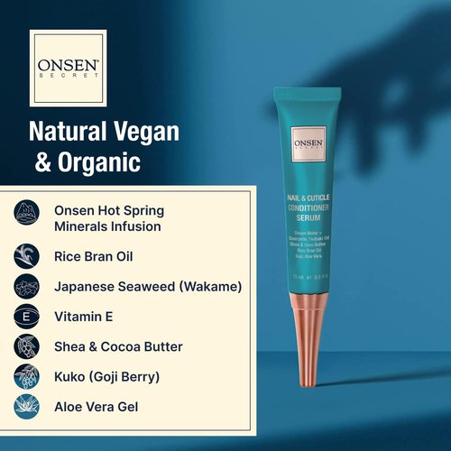 Onsen Secret Nail Reboot Duo - Natural Nail Treatment & Cuticle Repair - 15ml Cream & 10ml Oil