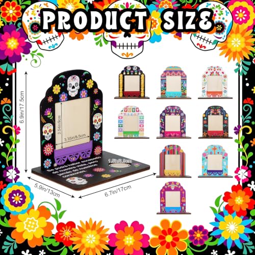 Dia De Los Muertos Photo Frame Set with Candle Holders - Mexican Fiesta Decor