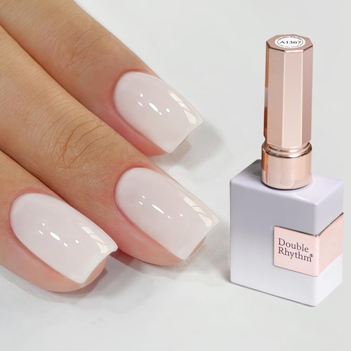 Double Rhythm Gel Nail Polish - Pure Sheer Soak Off Formula | Milky White 15ML for DIY Manicure