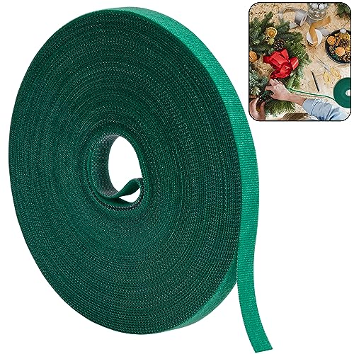 Green 50ft Christmas Garland Ties - Holiday Cable Straps for Decoration