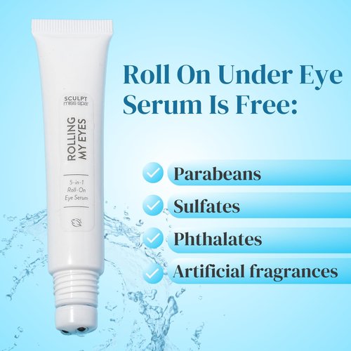 Miss Spa Eye Serum - 5-in-1 Roll-On Cream for De-Puffing & Brightening | Anti-Aging Under Eye Roller with Vitamin B3