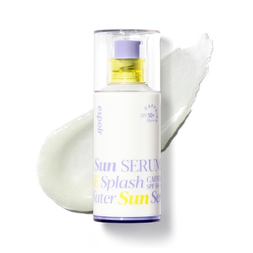 espoir Water Splash Sun Serum SPF50+ PA+++│3,000ppm Caffeine for Reducing Puffiness & Enhancing Skin Elasticity, Non-Oily Hydrating Sunscreen for Daily use, Easy-to-Use, Vegan, 1.69 Fl Oz.