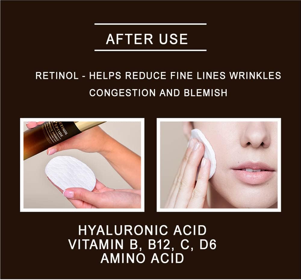 WellDerma Retinol Peptide Restore Essence Toner - Hydrating 150mL Toner with Collagen & Niacinamide