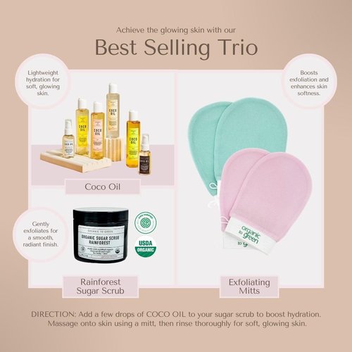 Organic to Green Rose Coco Oil & Vitamin C - Fast-Absorbing Face Serum & Skincare Moisturizer, 1.8 oz