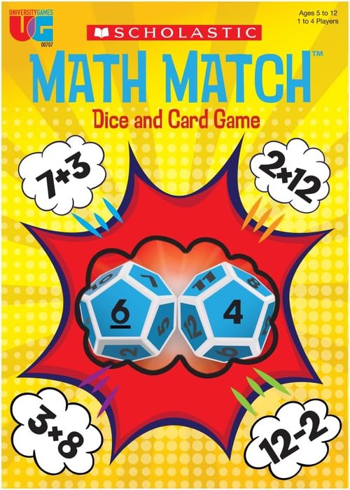 University Games Math Match Travel Dice Game - Fun Mathematics Reinforcement for Kids Ages 5+ | 2+ Players
