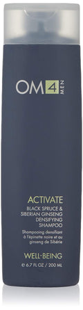 Organic Male OM4 Activate: Black Spruce & Siberian Ginseng Hair Densifying Shampoo, Stimulating and Nourishing haircare