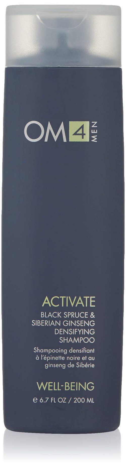 Organic Male OM4 Activate: Black Spruce & Siberian Ginseng Hair Densifying Shampoo, Stimulating and Nourishing haircare