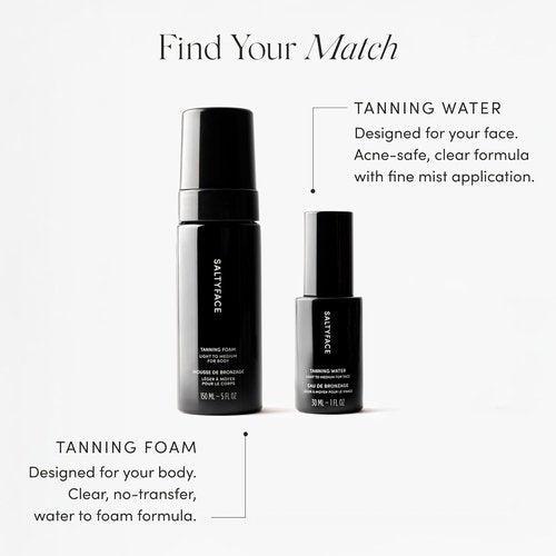 SALTYFACE Tanning Foam - Light to Medium Self Tanner for Body & Legs - Streak-Free, Oil-Free - 5 FL OZ (150 ML)