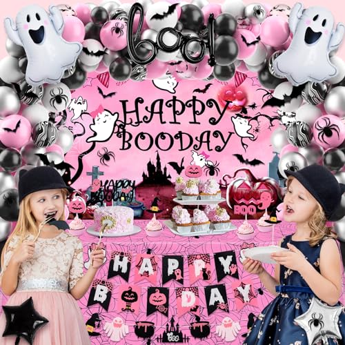 Pink Halloween Birthday Party Decorations - Pink 91P Variation