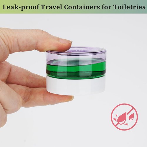 Cosywell Cream Jars for Toiletries Silicone & PP Travel Size Toiletries 8PCS TSA Approved Leak-proof Travel Size Containers Refillable Cosmetic Containers with Lid for Lotion Makeup Cosmetics