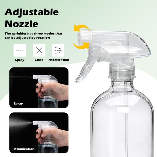 Maredash 16oz Glass Spray Bottles,Empty Reusable Spray Bottles,Glass Spray Bottles for Cleaning,Refillable Containers with Spray Nozzles for Cleaning,Window Cleaner,Hair Care,Flowers12 Pack