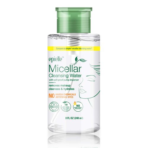 Epielle Micellar Cleansing Water - Gentle Makeup Remover for All Skin Types | 8 Fl Oz | Perfect for Spa Days & Gifts