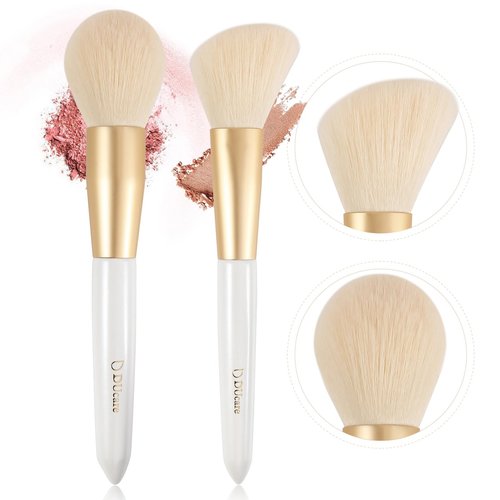 DUcare Professional Makeup Brush Set - 2Pcs Angled Blush & Tapered Powder Brushes | Soft Synthetic Hair for Contouring, Blush, Highlighting & Setting | Fluffy & Light Application