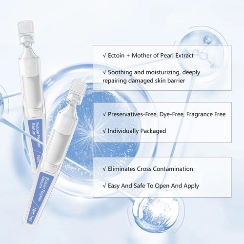 Ectoin Hydrating Repair Facial Serum Ampoule - Deep Moisture & Anti-Aging with Hyaluronic Acid | 30 Single-Use Ampoules