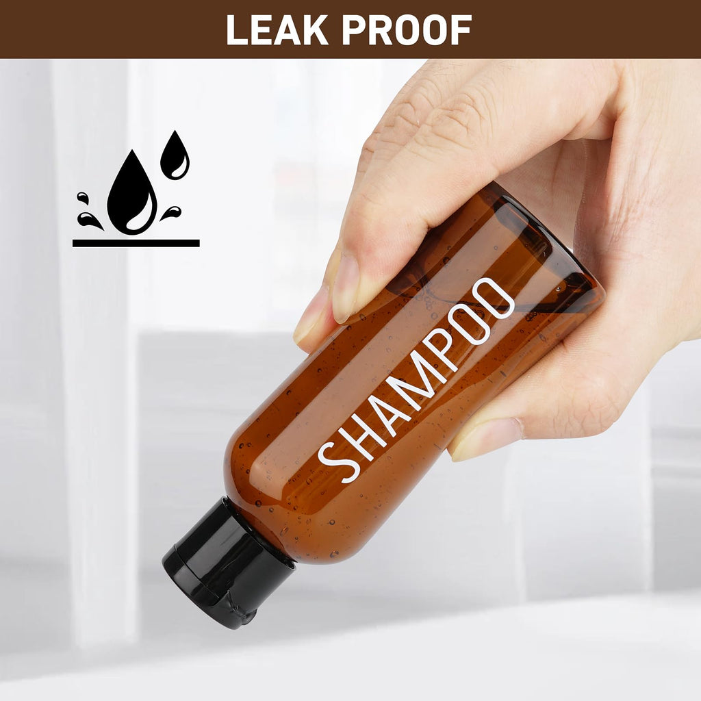 Wowang Travel Bottles for Toiletries 10 Pack 3.4oz Travel Size Containers TSA Approved Leak Proof Shampoo and Conditioner Bottles Plastic Squeeze Bottle Traveling Essentials Accessories(Brown)