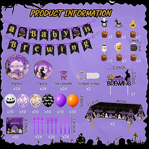Halloween Baby Shower Decorations Party Supplies 278 Pcs Baby Is Brewing Theme