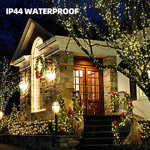 Battery Operated Christmas Lights 50 LED 16ft Waterproof String with 8 Modes - Warm White