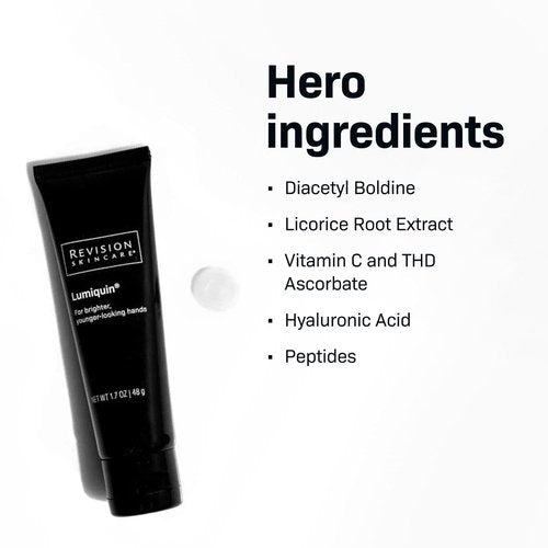 Revision Skincare Lumiquin® Hand Cream - Anti-Aging Moisturizer for Skin Brightening | 1.7 oz