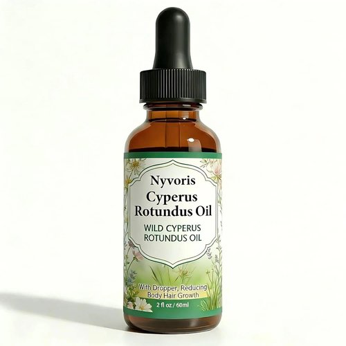 NYVORIS Natural Cyperus Hair Reducing Oil - Plant-Based Formula to Slow Regrowth & Shrink Pores - 2 Fl Oz